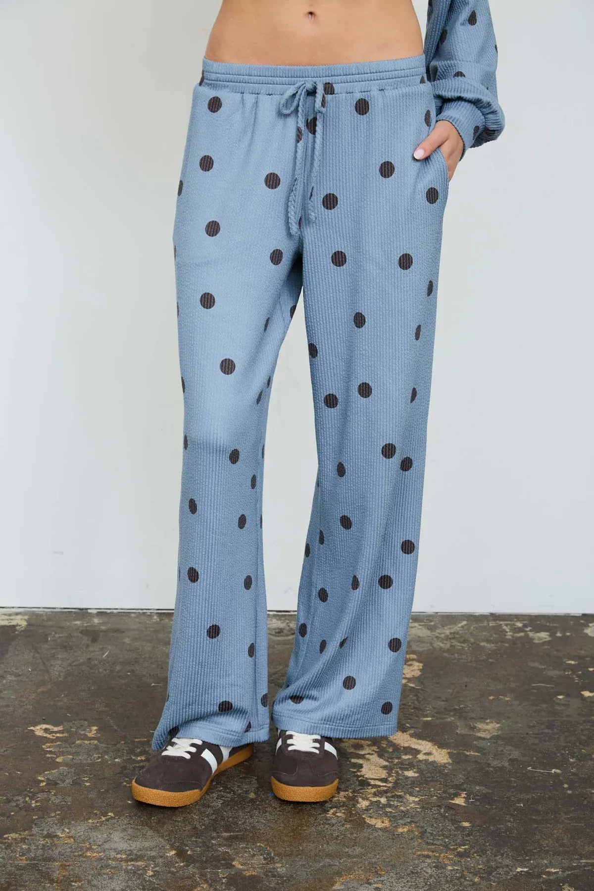 Slate Polka Dot Wide Leg Pants