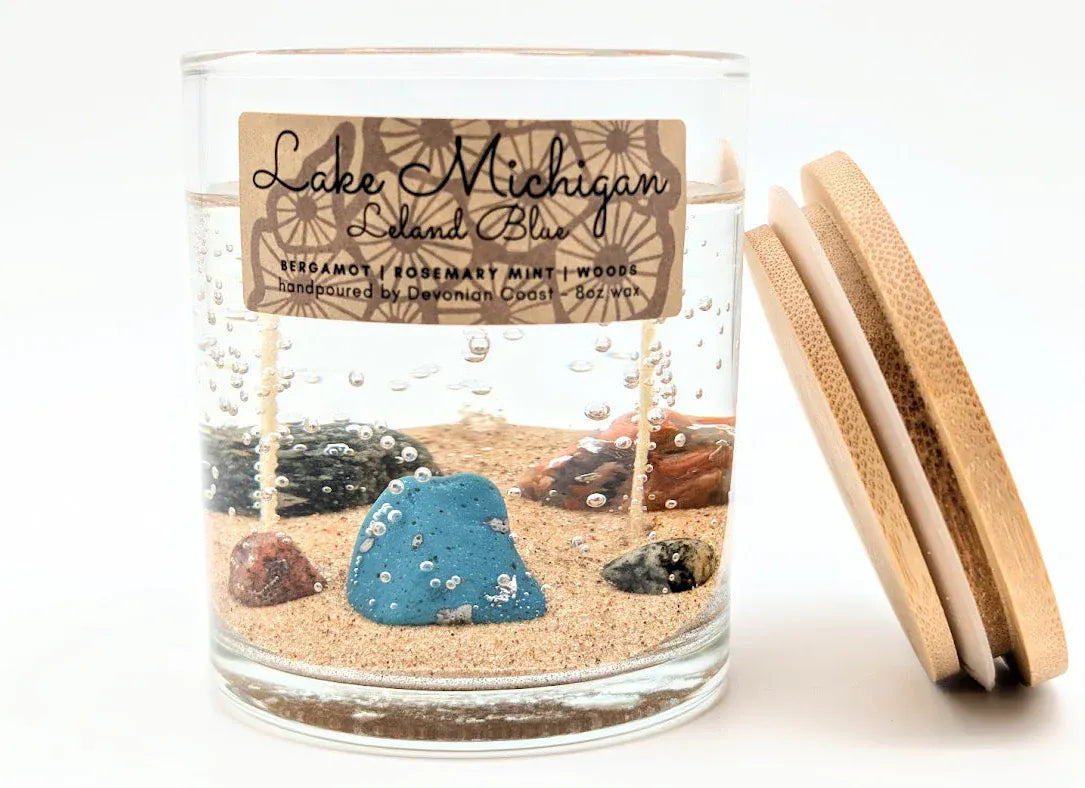 Lake Michigan Leland Blue Gel Candle