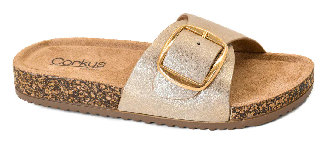 Road Trip Buckle Sandal - Gold