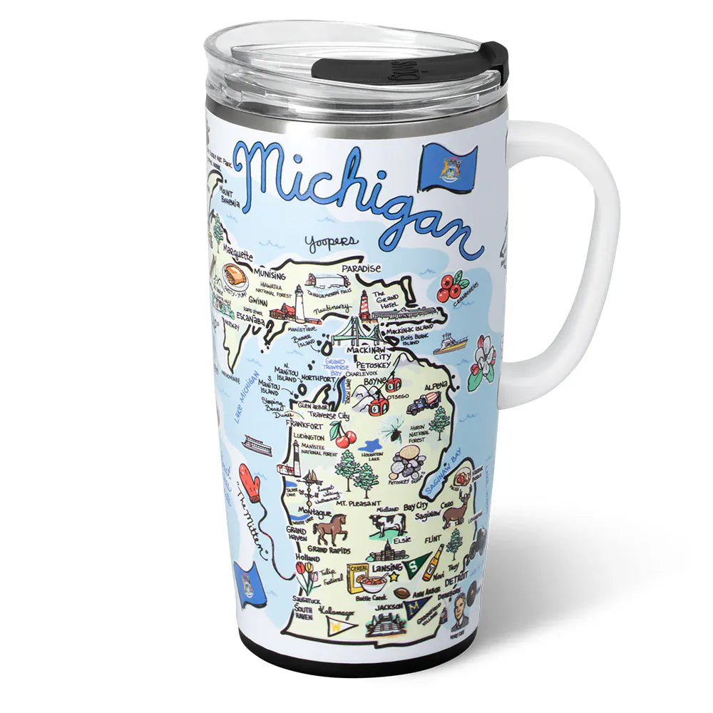 22oz Travel Mug - Michigan