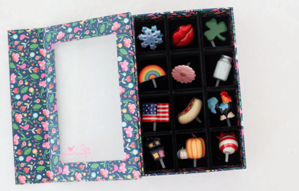 Nora Fleming 12 pc Floral Keepsake Box - Retired