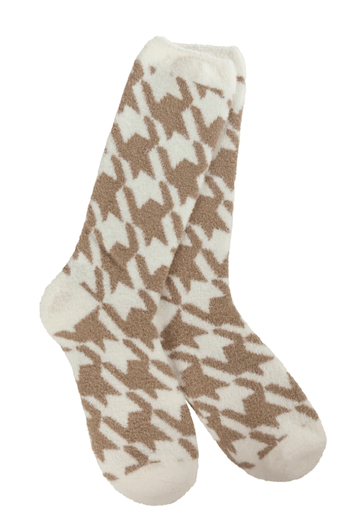 World's Softest Cozy Cali Crew - Houndstooth Portabella