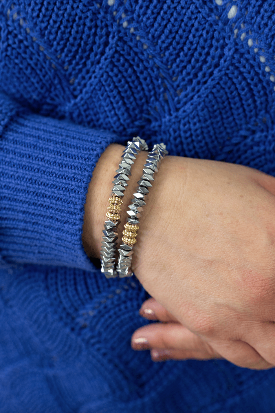 Silver Stretch Bracelet Set