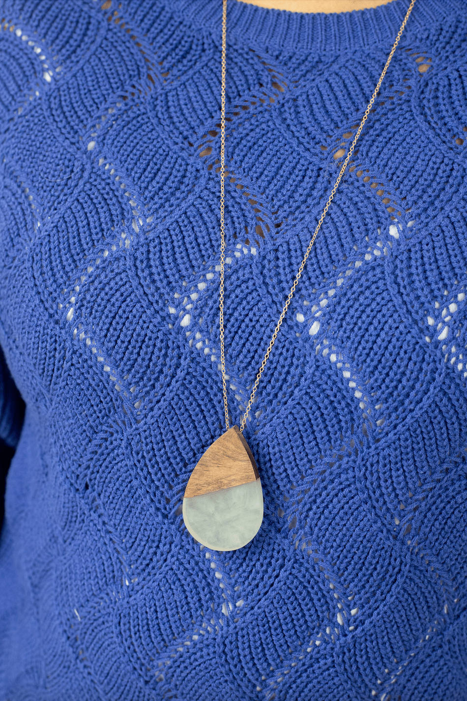 Mint Wood Resin Mix Necklace