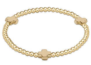 Signature Cross 3mm Gold Bracelet - Gold