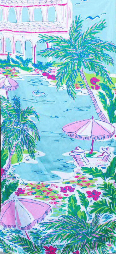 Resort Shores Beach Towel Blue,Kelly,Pink