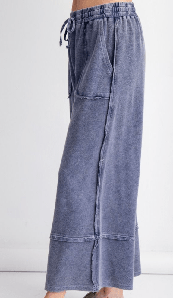 Midnight Blue Mineral Washed Wide Leg