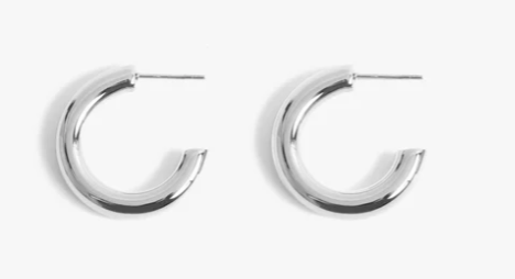 Michaela Hoops 1" - Silver