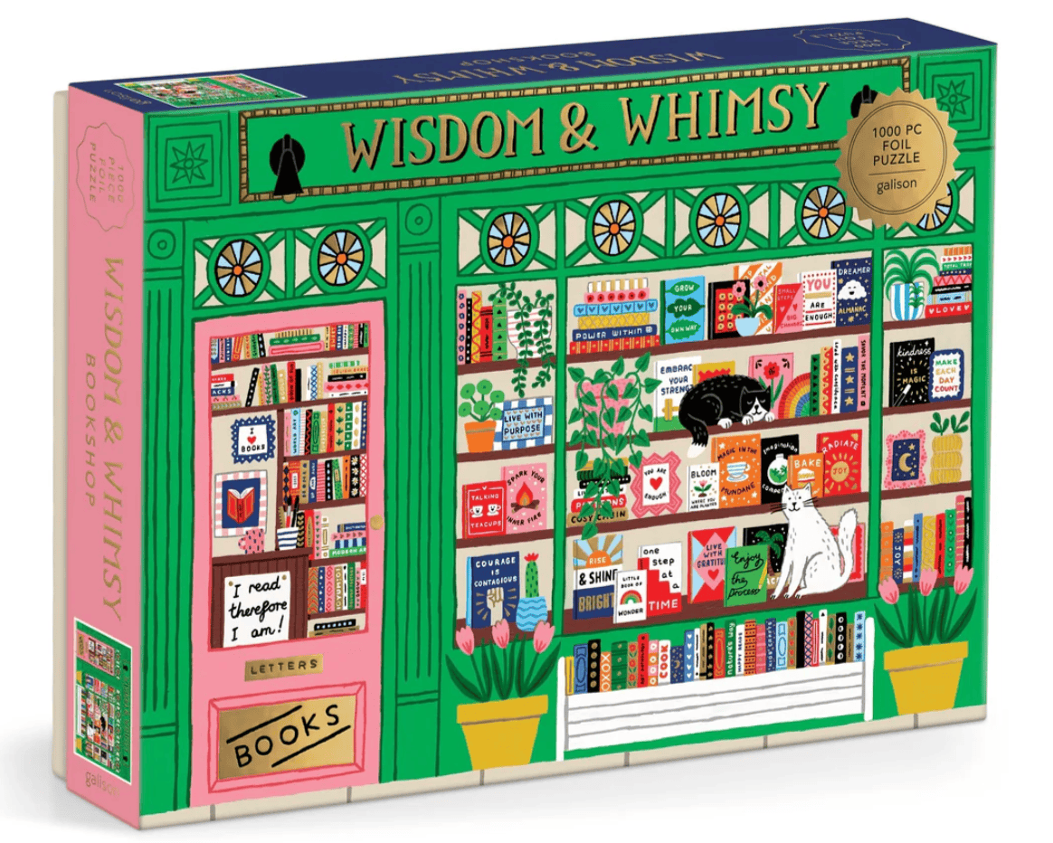 Wisdom & Whimsy Bookshop 1000 Piece Foil Puzzle