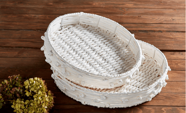 Large White Knot Rope Tray