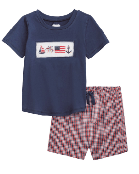 Navy Patriotic Short Set