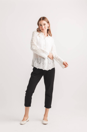 White Embroidered Blouse