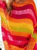 Multi Color Stripe Low Gauge Sweater