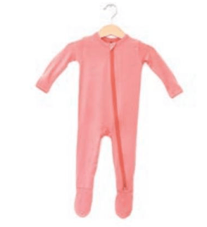 Coral Bamboo Footed Sleeper
