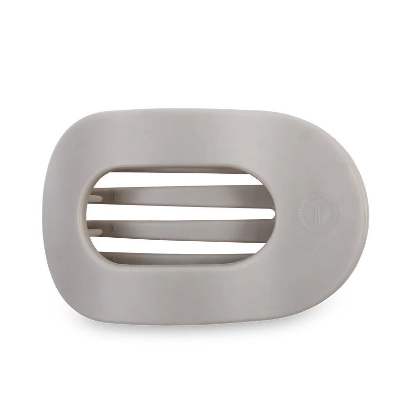 Silver Flames Large Flat Round Clip