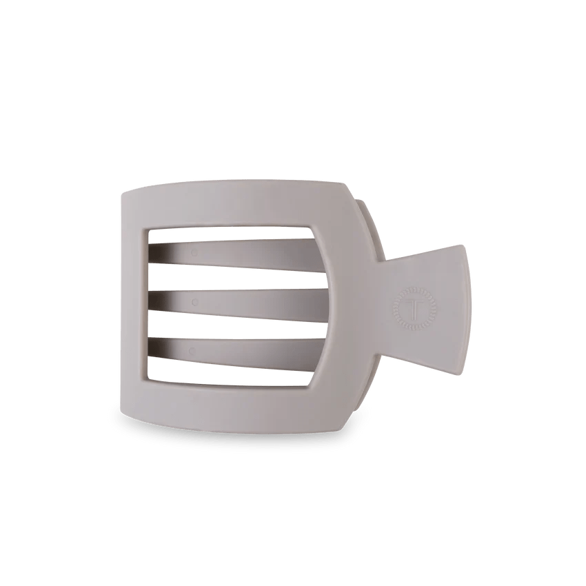 Silver Flames Medium Flat Square Clip