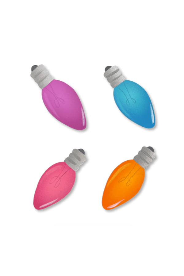 Christmas Light Mini Art Pop Magnets S/4 - Bright