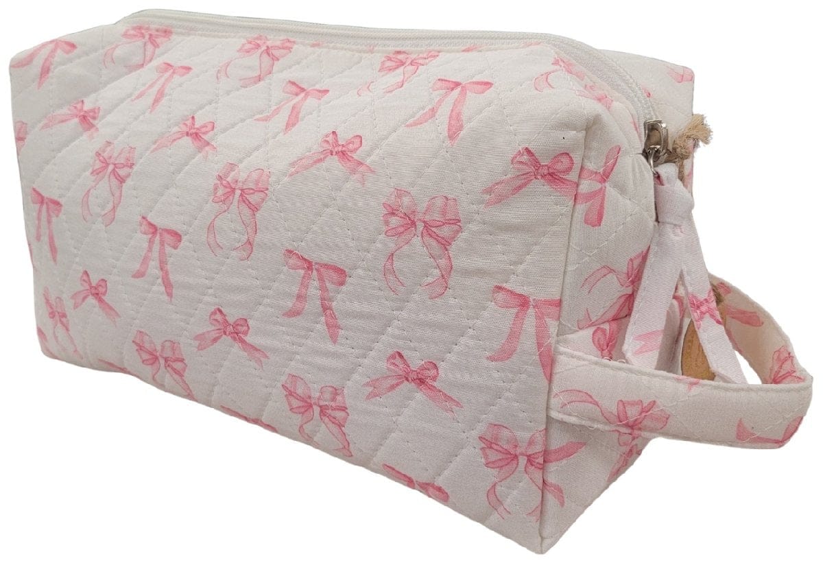 Pink Bows Quilted Vanity Bag
