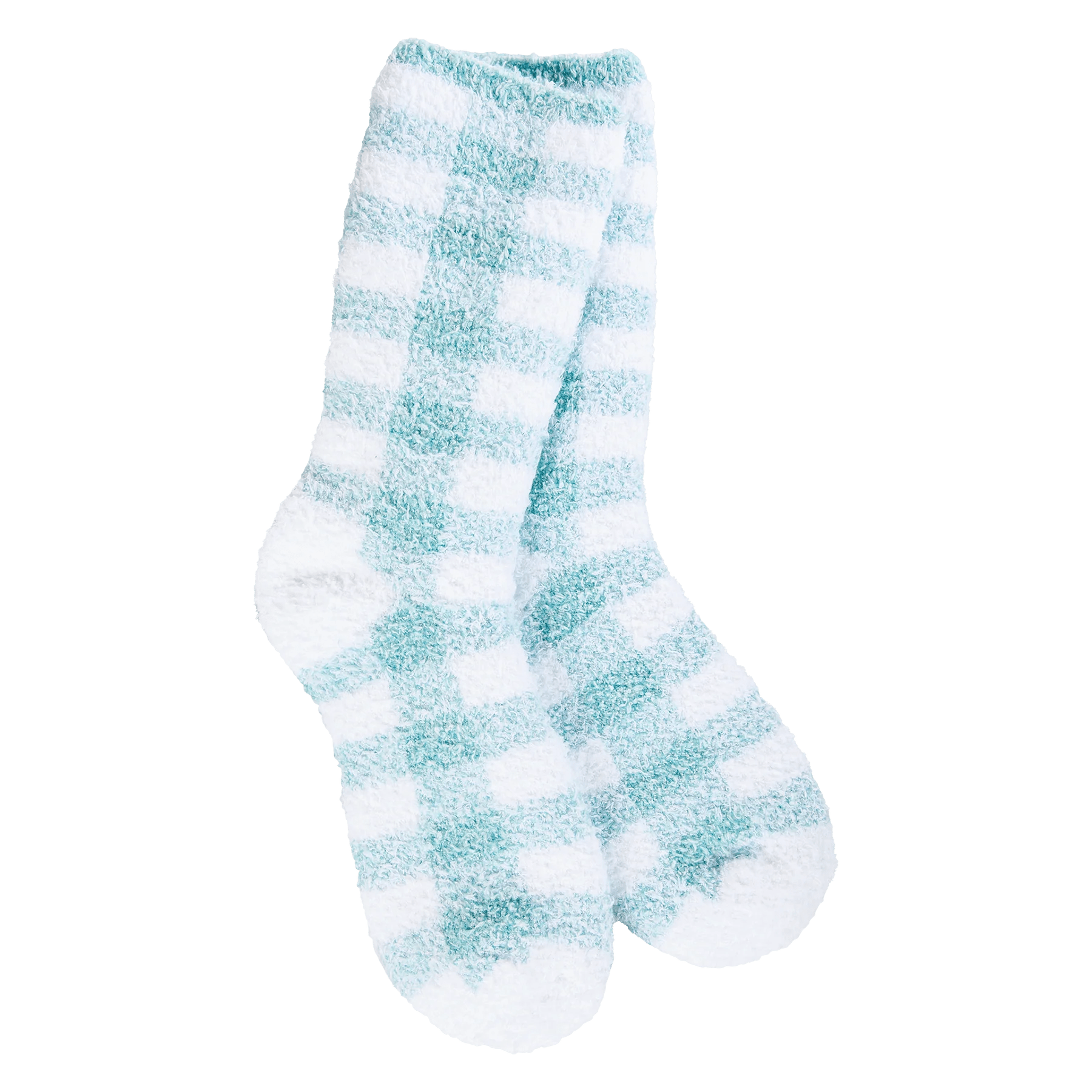 World's Softest Turquoise Check Fireside Sock