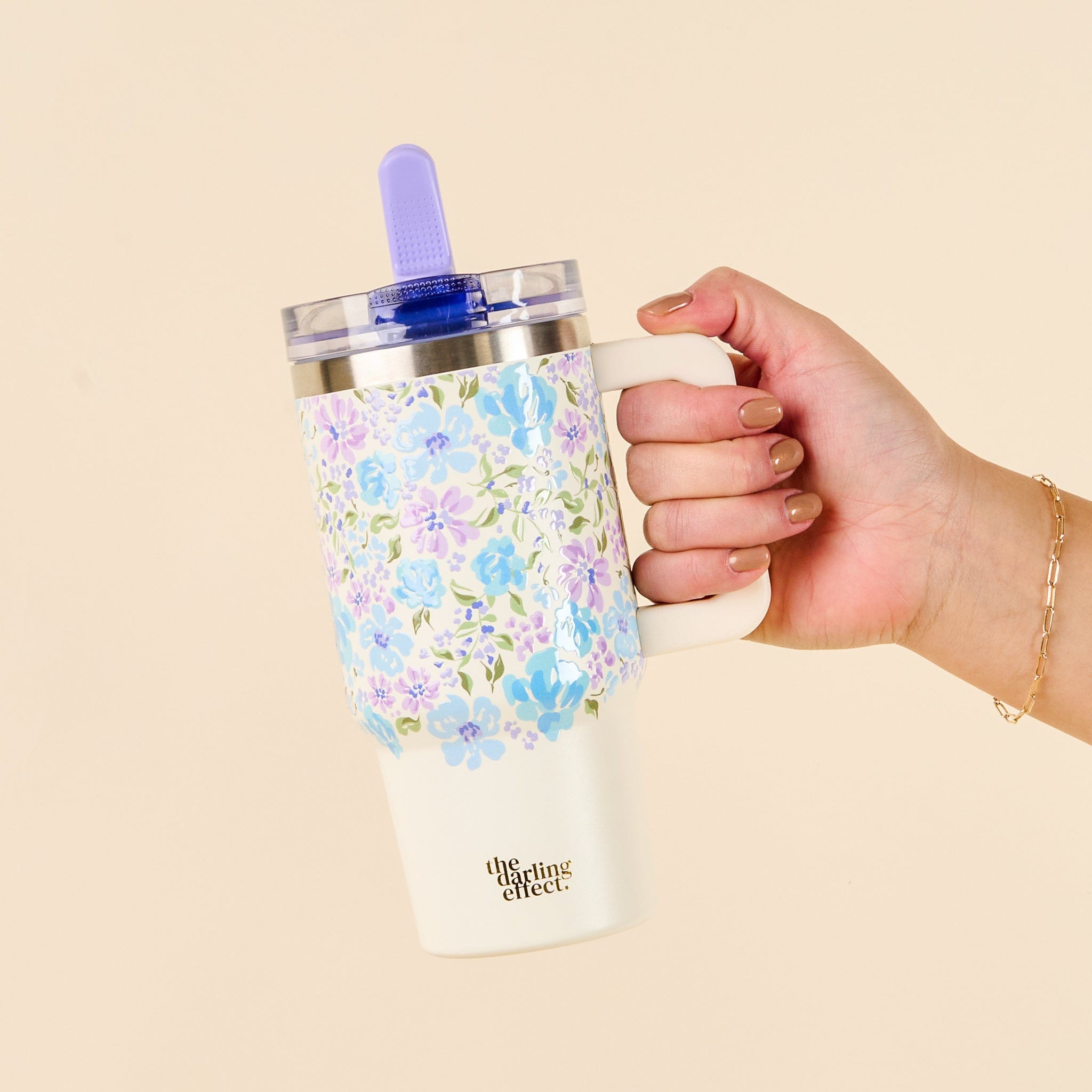 20oz Lifestyle Flip Straw Tumbler - Secret Garden Blue