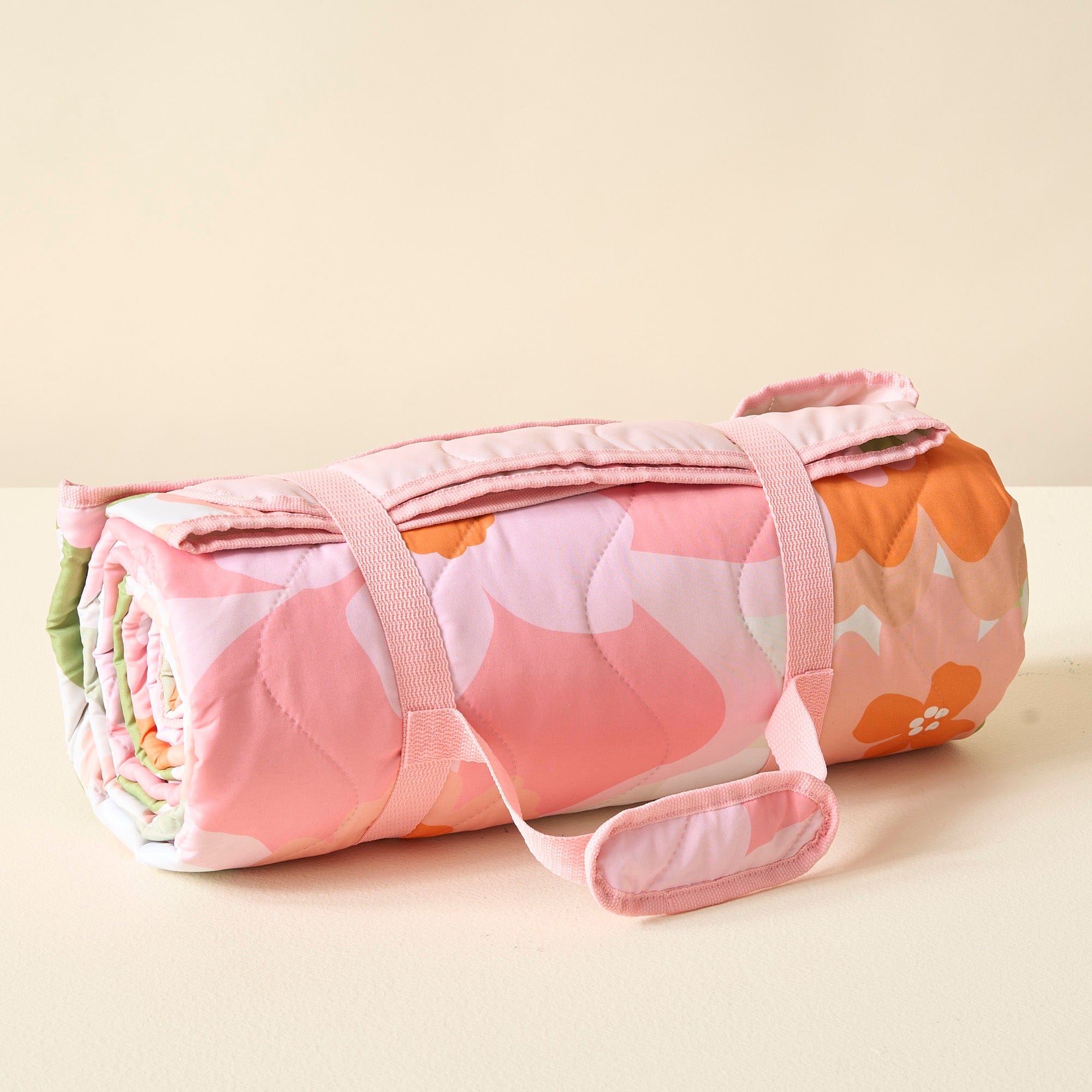 On the Go Quilted Blanket - Beyond Blooms Pink Orange