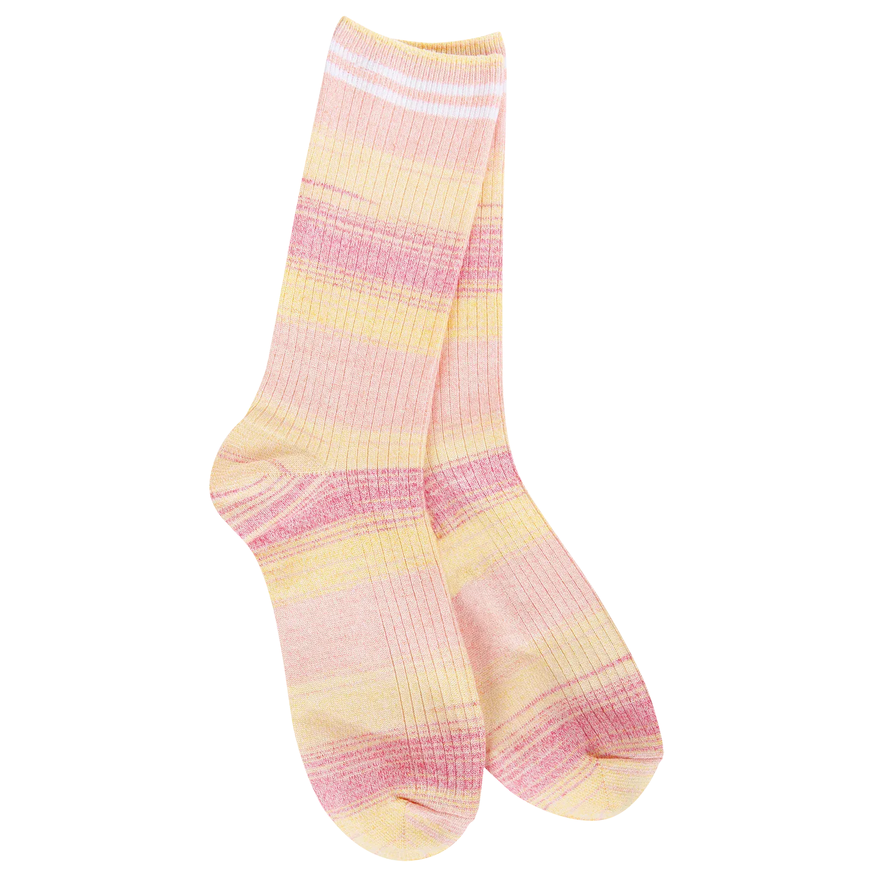 World's Softest Weekend Ombre Rugby Light Crew - Pink Lemonade