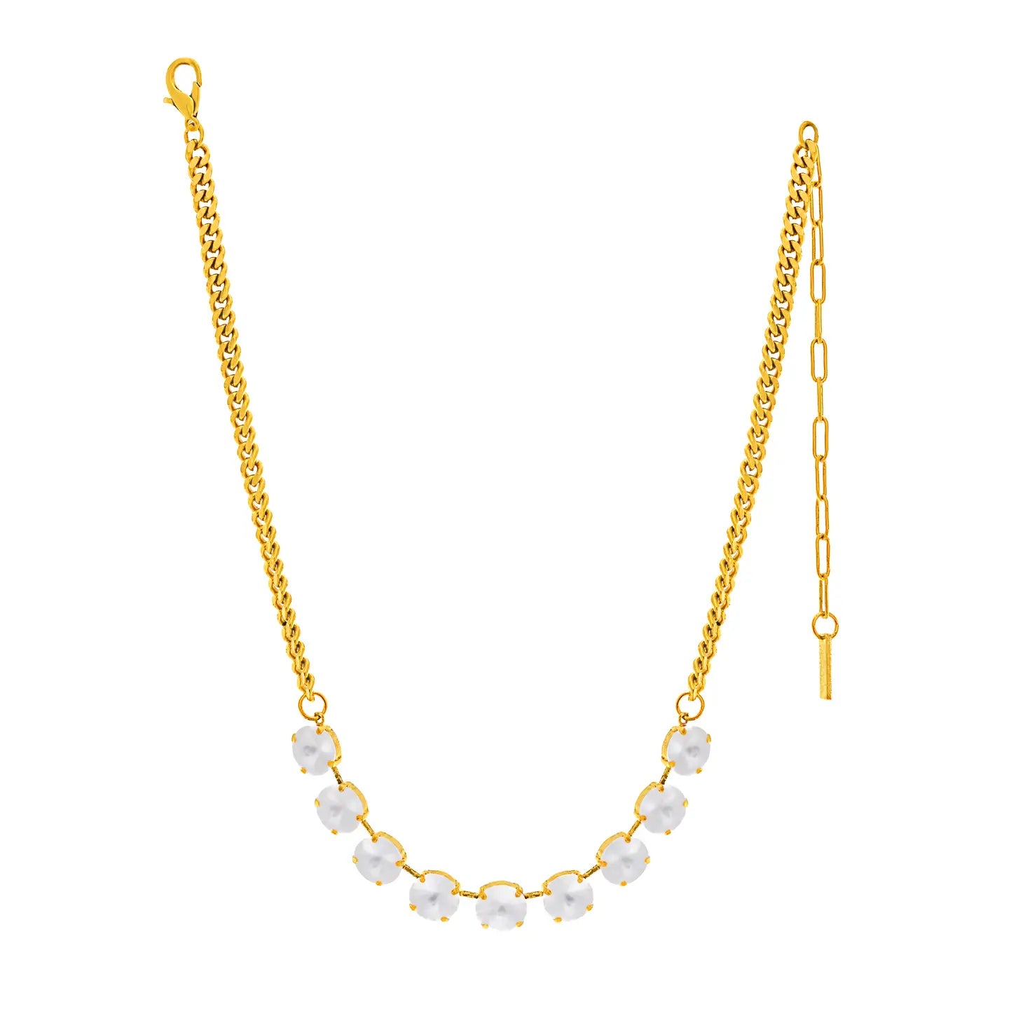 Mini Sofia Necklace: White Matt