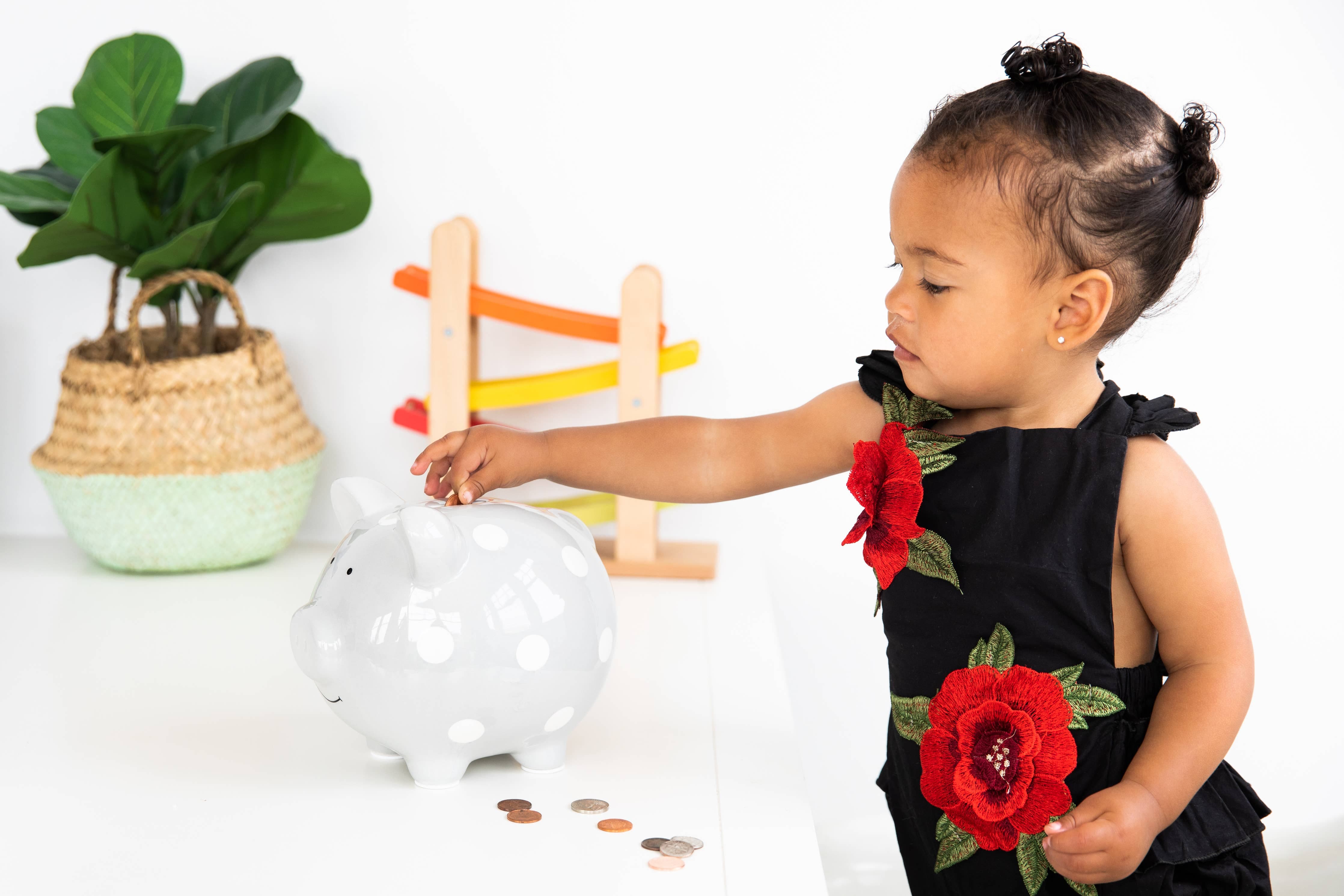 Polka Dot Piggy Bank: Pink