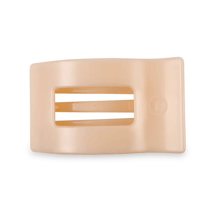 Almond Beige Medium Flat Rectangle Clip