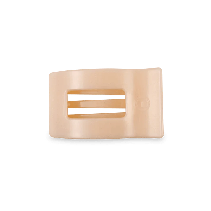 Almond Beige Small Flat Rectangle Clip