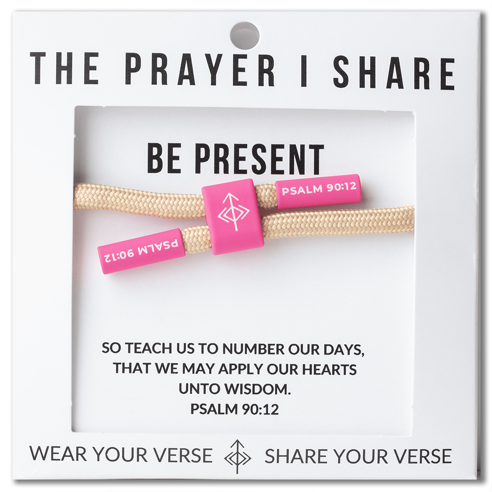 BE PRESENT Christian Cord Bracelet, Bible Verse Gifts