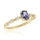 Lavender Oval Statement Gold Ring