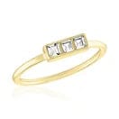 CZ Triple Square Gold Ring