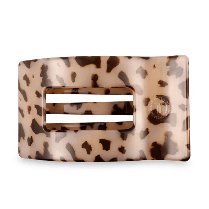 Blonde Tortoise Large Flat Rectangle Clip