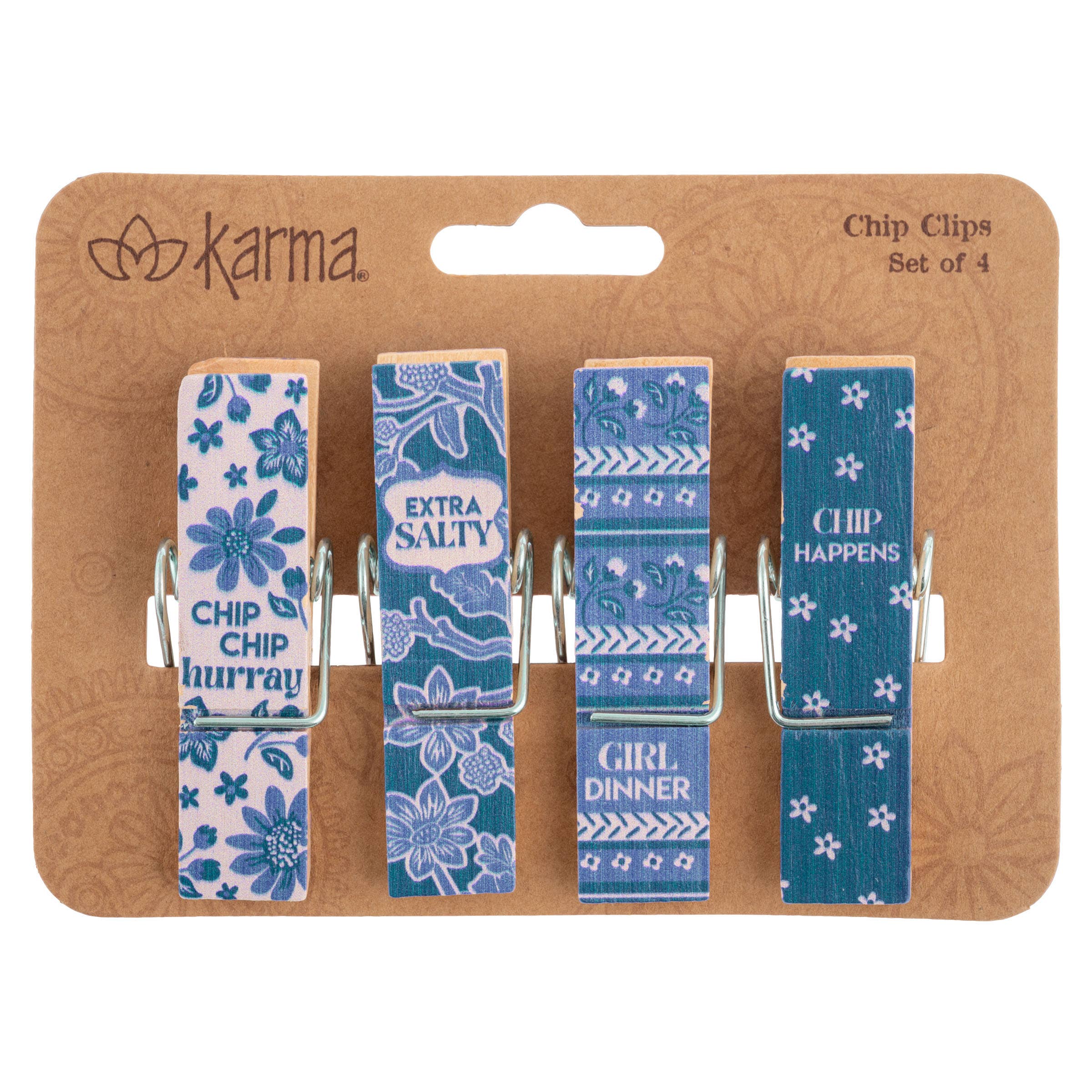 Chip Clips Set: Blue Floral