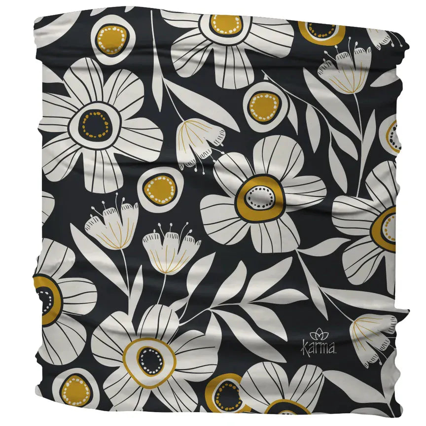 Black & White Floral Medium Headband