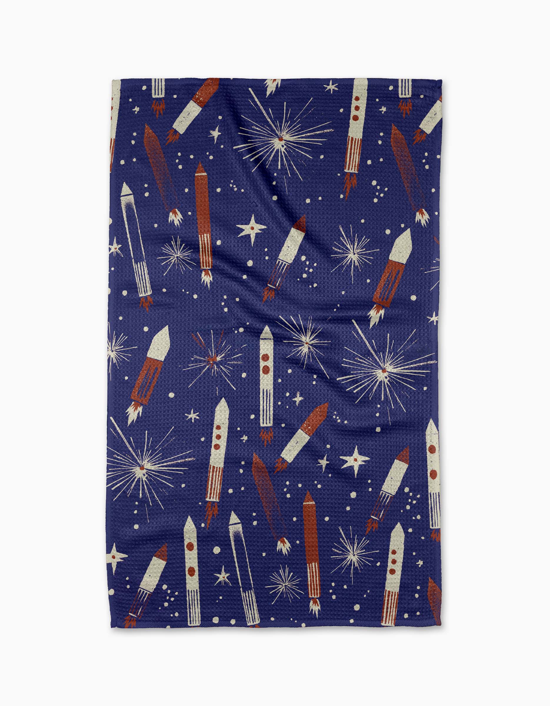 Geometry Rocketing Through The Skies Tea Towel
