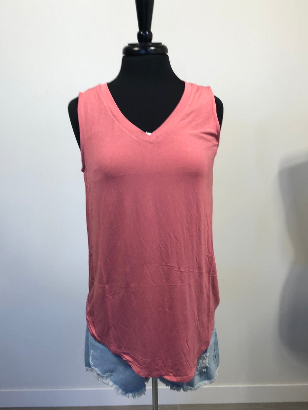 Desert Rose Luxe V-neck Sleeveless Top