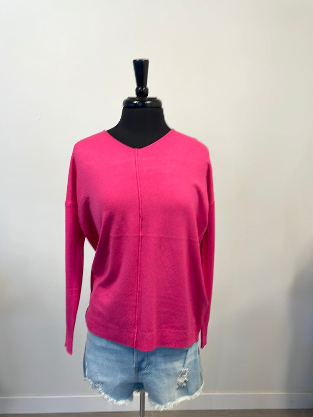 Hot Pink Center Seam Favorite Sweater