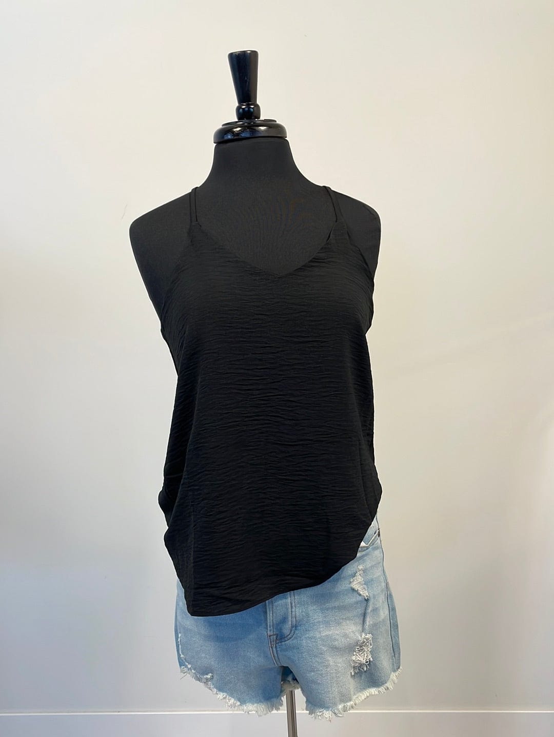 Black Adjustable Strap Breezy Tank