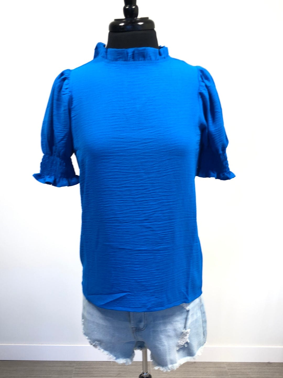 Ocean Blue Breezy Puff Sleeve Top