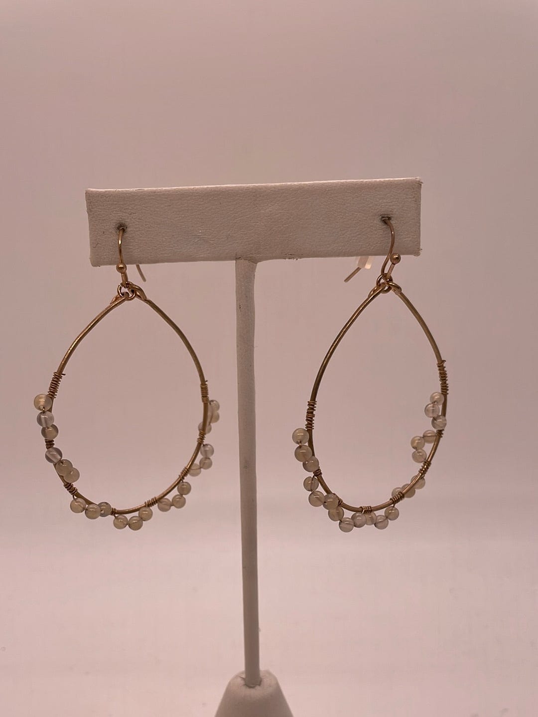 Ivory Bead Wrap Earring