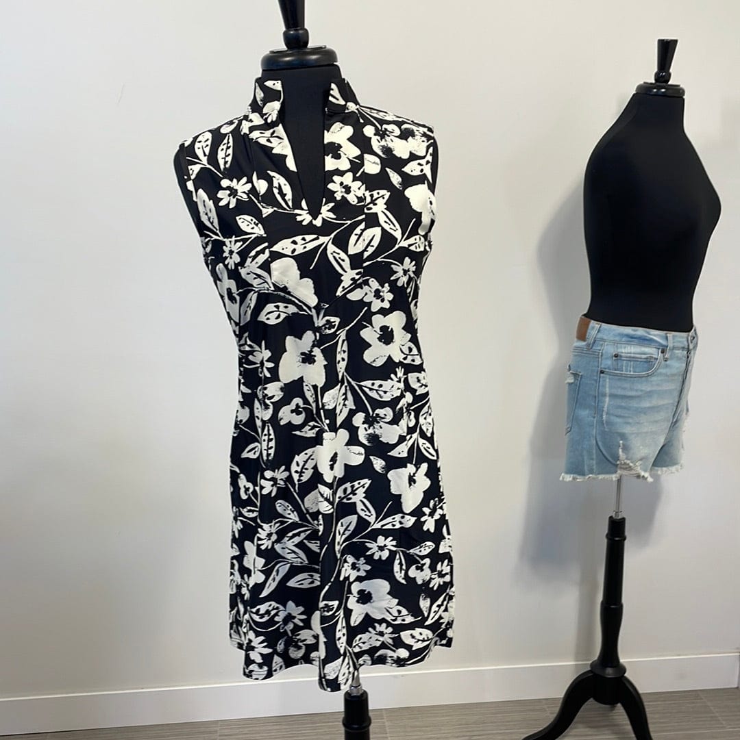 Black & Ivory Floral Anna Sleeveless Dress
