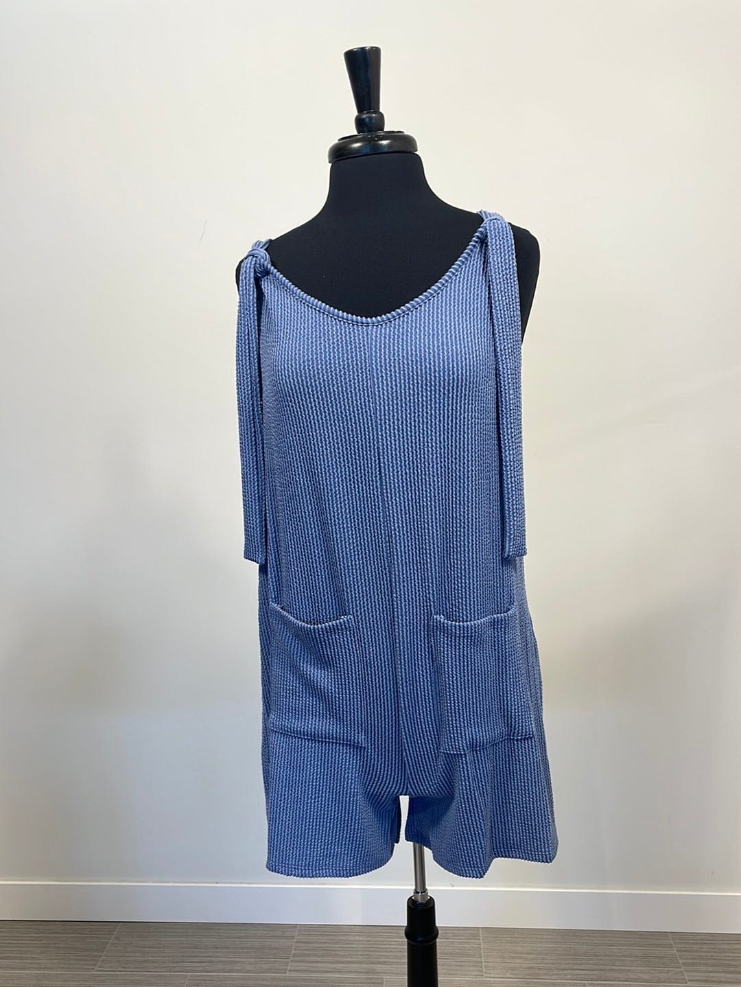 Denim Ribbed Romper