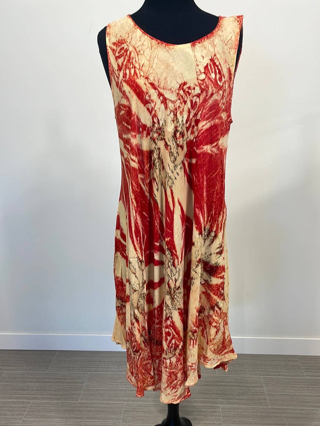 Natural Red Tie Dye Dress