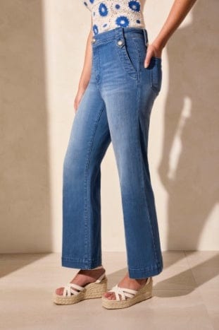 Brooke Hugging Palazzo Marine Jeans - Calypso Blue