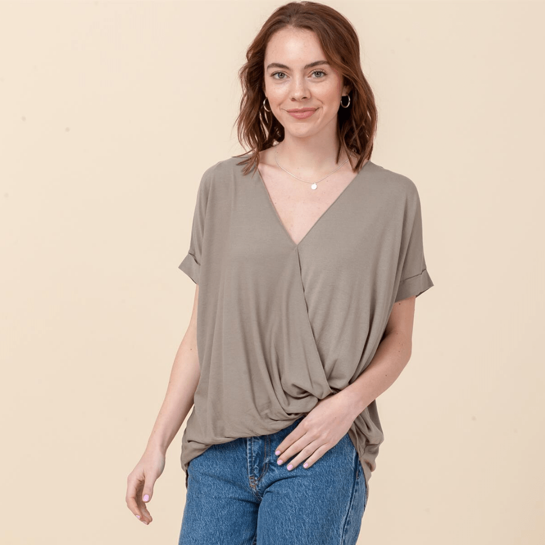 Short Sleeve Wrap Top