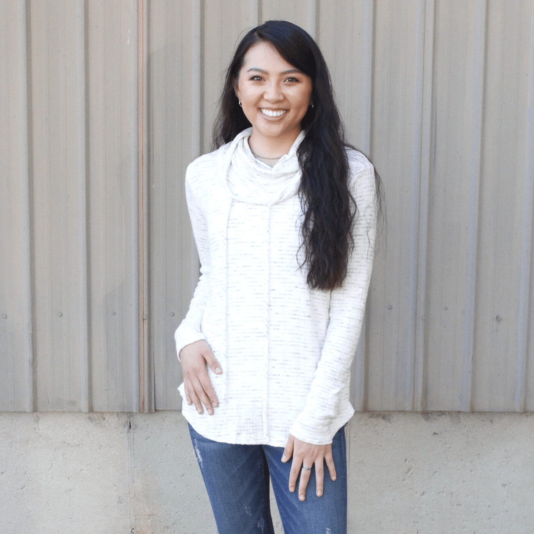 Ivory Cowl Neck Pullover