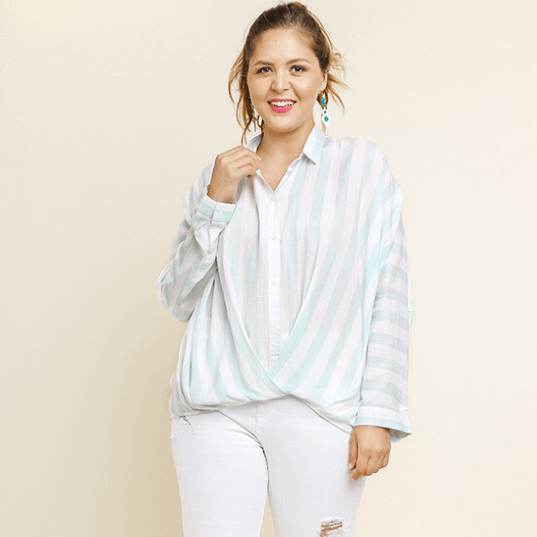 Sage Button Crossbody Top