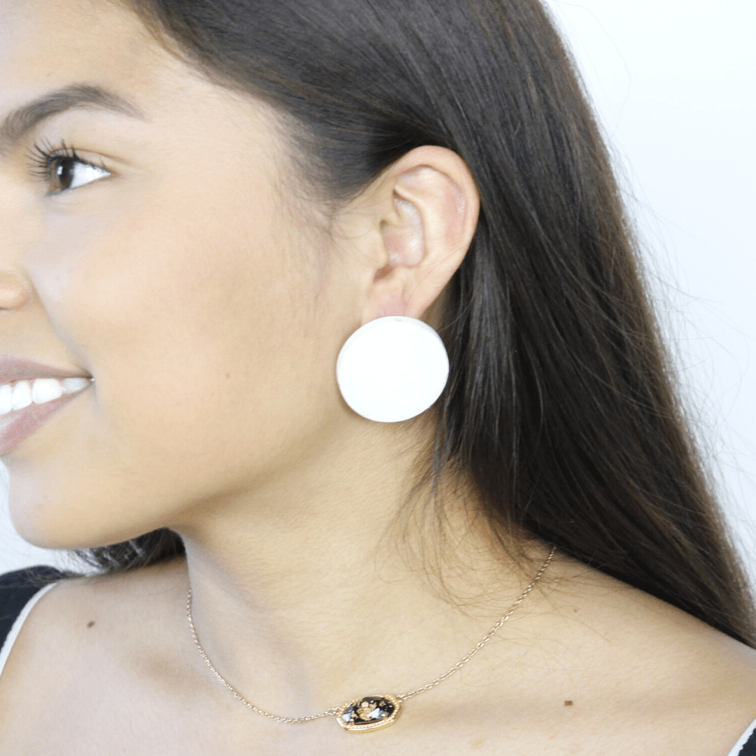 Wood Geo Earring